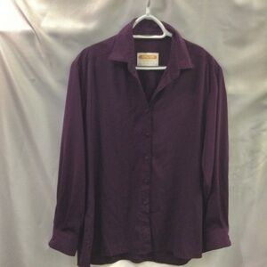 Tilley Size M Purple Long Sleeve Blouse